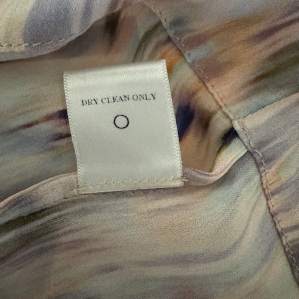 A.L.C. Mini Dress / Tunic - Pastel Water Colors 100% Silk - Size L - Picture 9 of 9